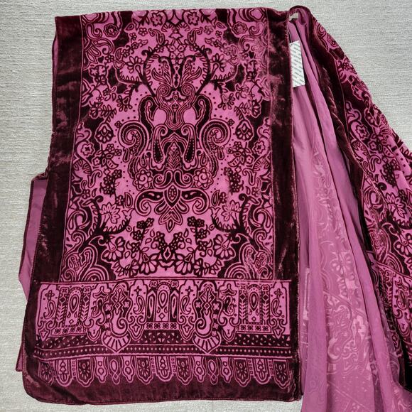 Urban Outfitters Velvet Burnout Kimono Wrap Purple Floral Draped NWT One Size - Picture 8 of 16